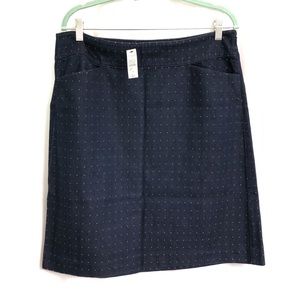 NEW Talbots blue denim skirt w/ mini dots, size 14